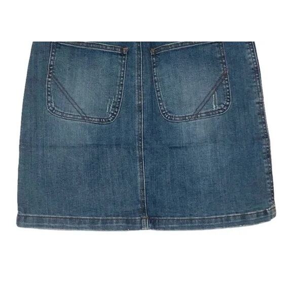 NWT prAna Broadway Mini Jean Denim Skirt Zipper Patch Pockets 0 Blue #2633 - Picture 11 of 12